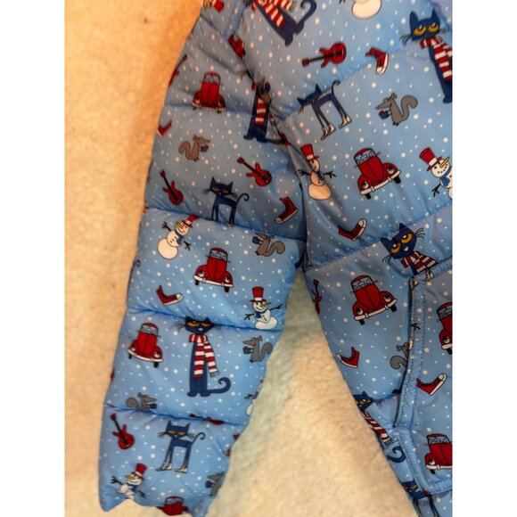One Kid Hooded Pete the Cat Snowman Puffer Blue Coat Jacket Size 5 Onekid - Picture 5 of 15